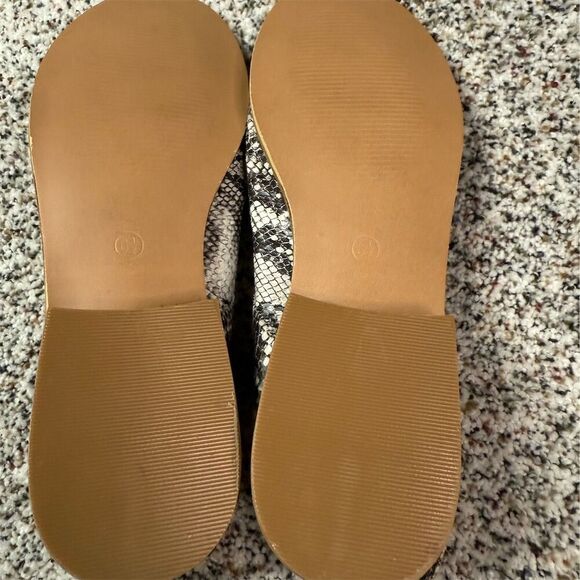 CCOCCI Women's Snakeskin Open Toe Slip-On Flats Size 6.5 Multicolor - Picture 3 of 5